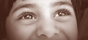 strahlende Augen