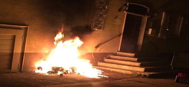 Brand an zukünftiger Bopfinger Moschee(1)