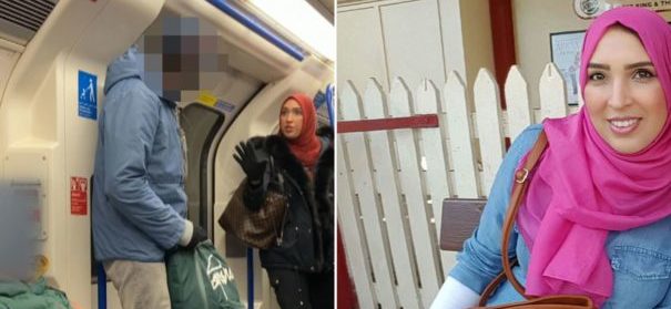 Muslimin beschützt jüdische Familie in Londoner U-Bahn (c)facebook, bearbeitet by iQ