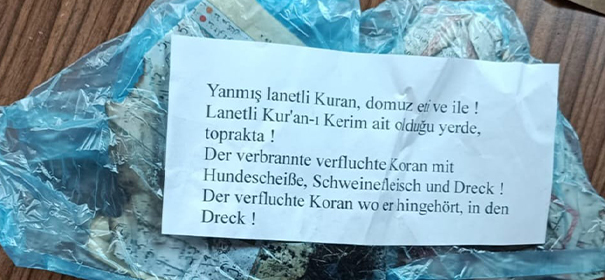 Moscheen in Castrop-Rauxel erhält verbrannten Koran © DITIB ADS, bearbeitet by iQ.