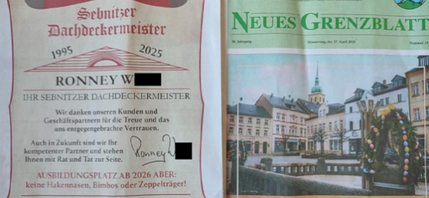 Rassistische Stellenanzeige © X @IlkoKowalczuk