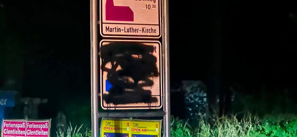 Moschee-Schild in Penzberg beschmiert